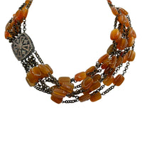 Carnelian Beaded Neck With Sterling Clasp