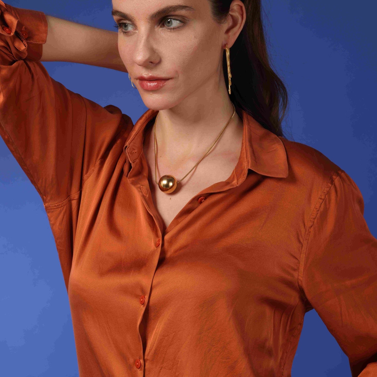 Maxine Gold Ball Pendant Necklace