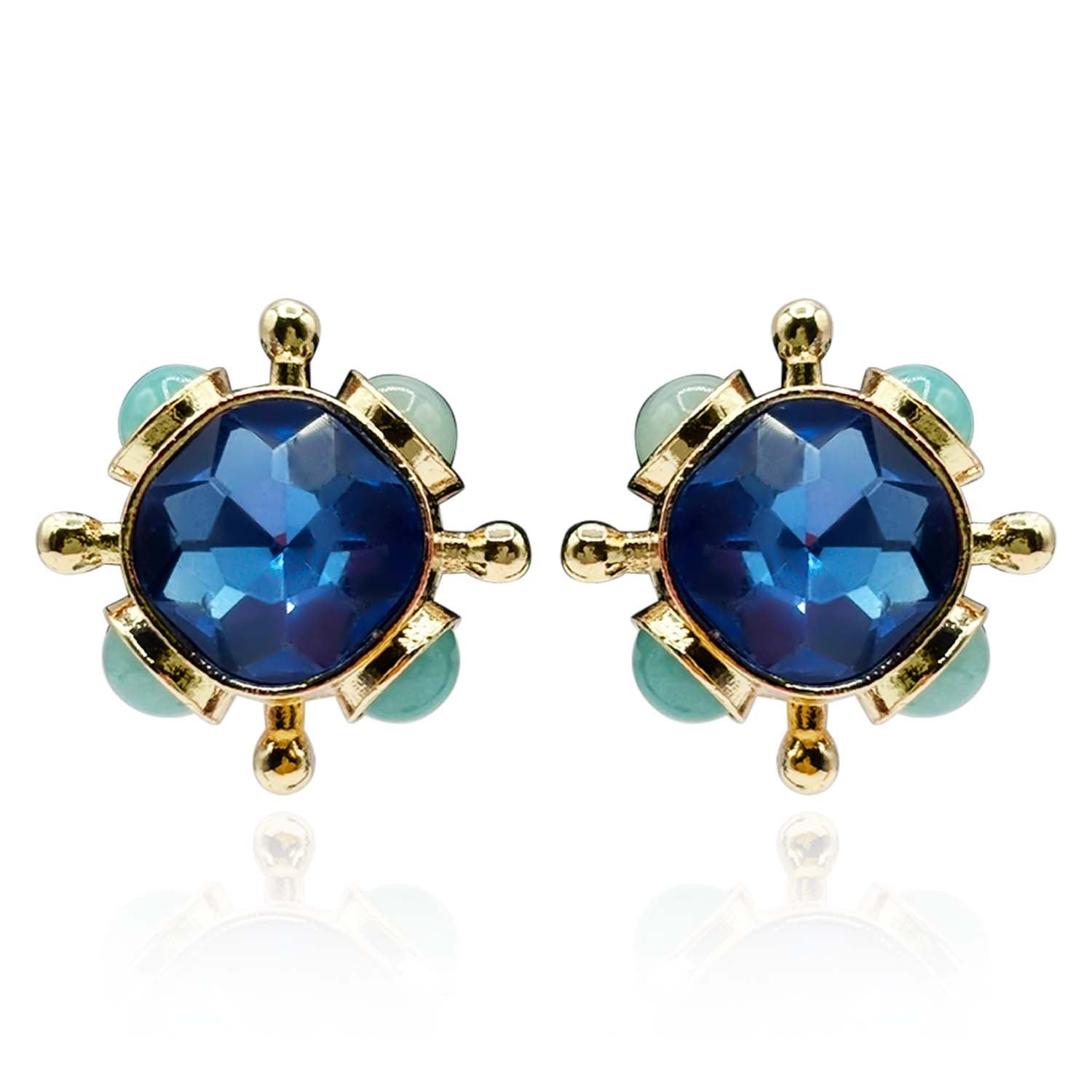 Monica Sapphire And Blue Chalcedony Sputnik Earrings