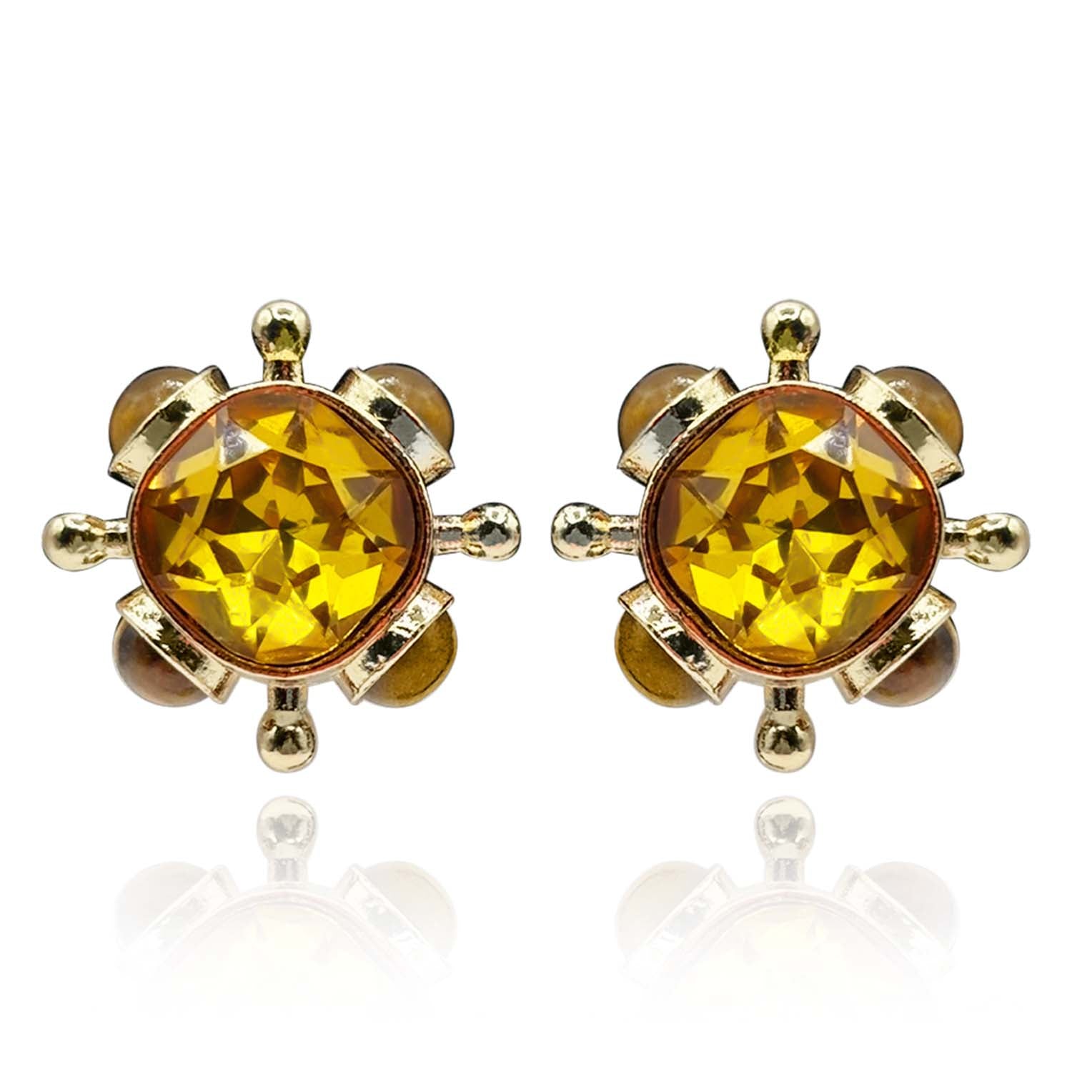 Monica Topaz And Tigereye Sputnik Earrings
