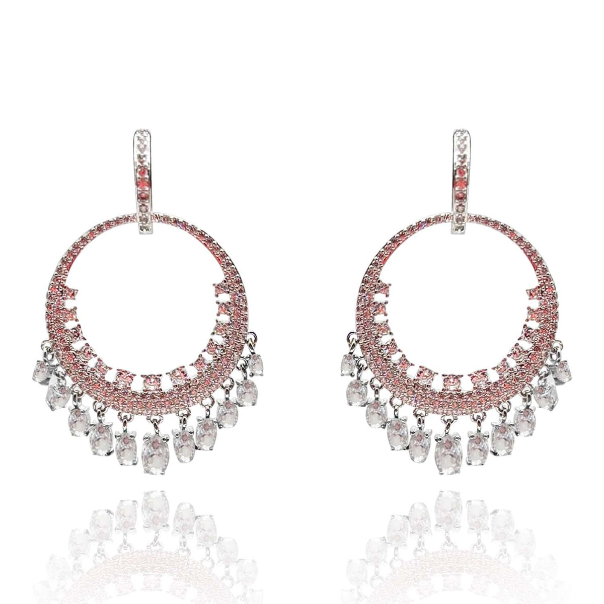 Rhodium Plated Cubic Zirconium Diamond Drops