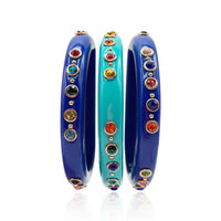 Navy Resin Studded Resin Bangle