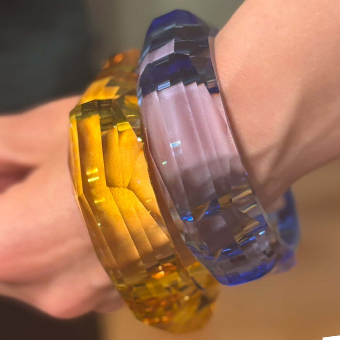 Blue Faceted Acrylic Bangle