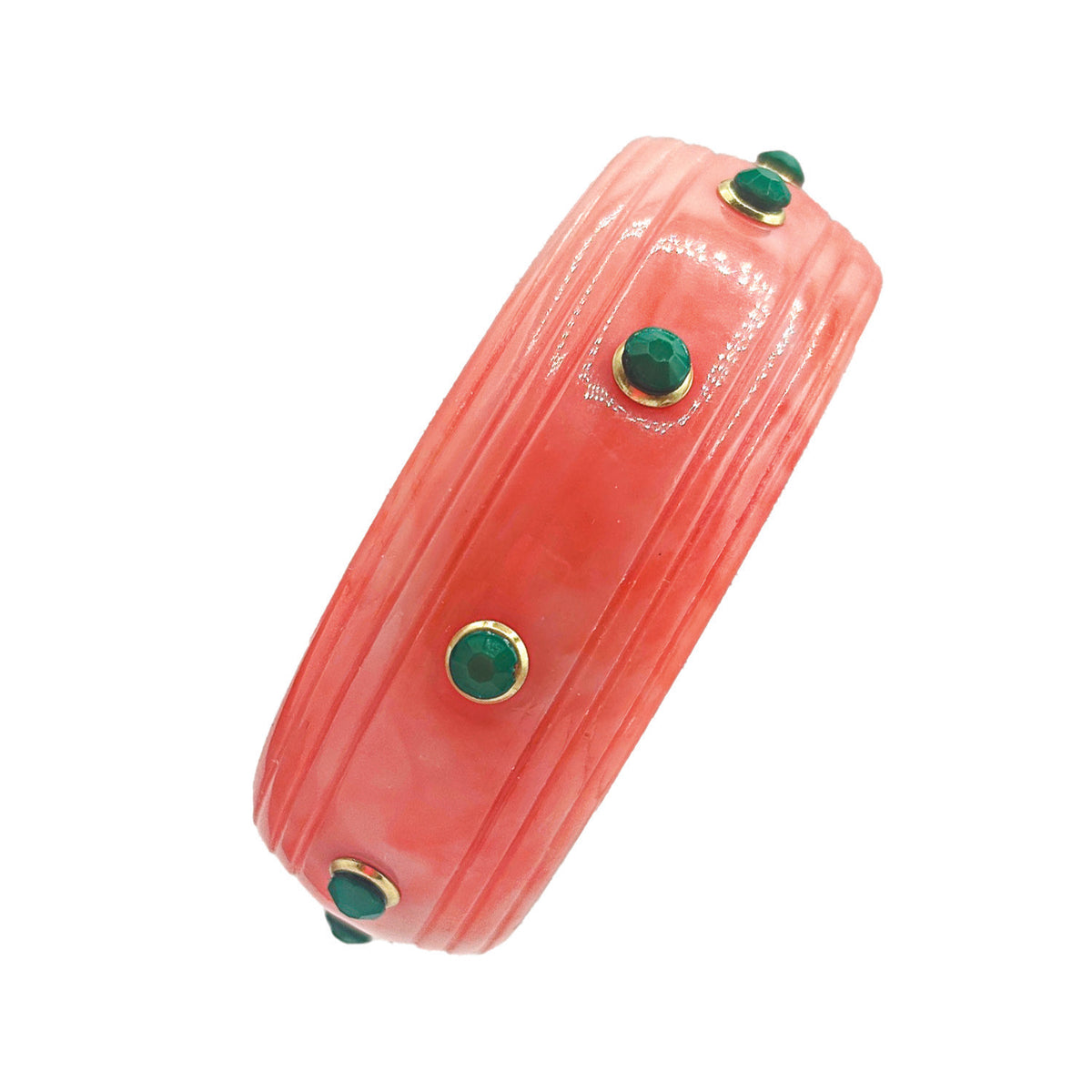 Rosa Coral And Jade Resin Bangle