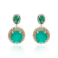 GEMMA FLAWED EMERALD CLIP DROP EARRINGS