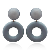 LUCIA FRENCH GREY RESIN AND MATTE RUBBER CLIP DROP EARRINGS