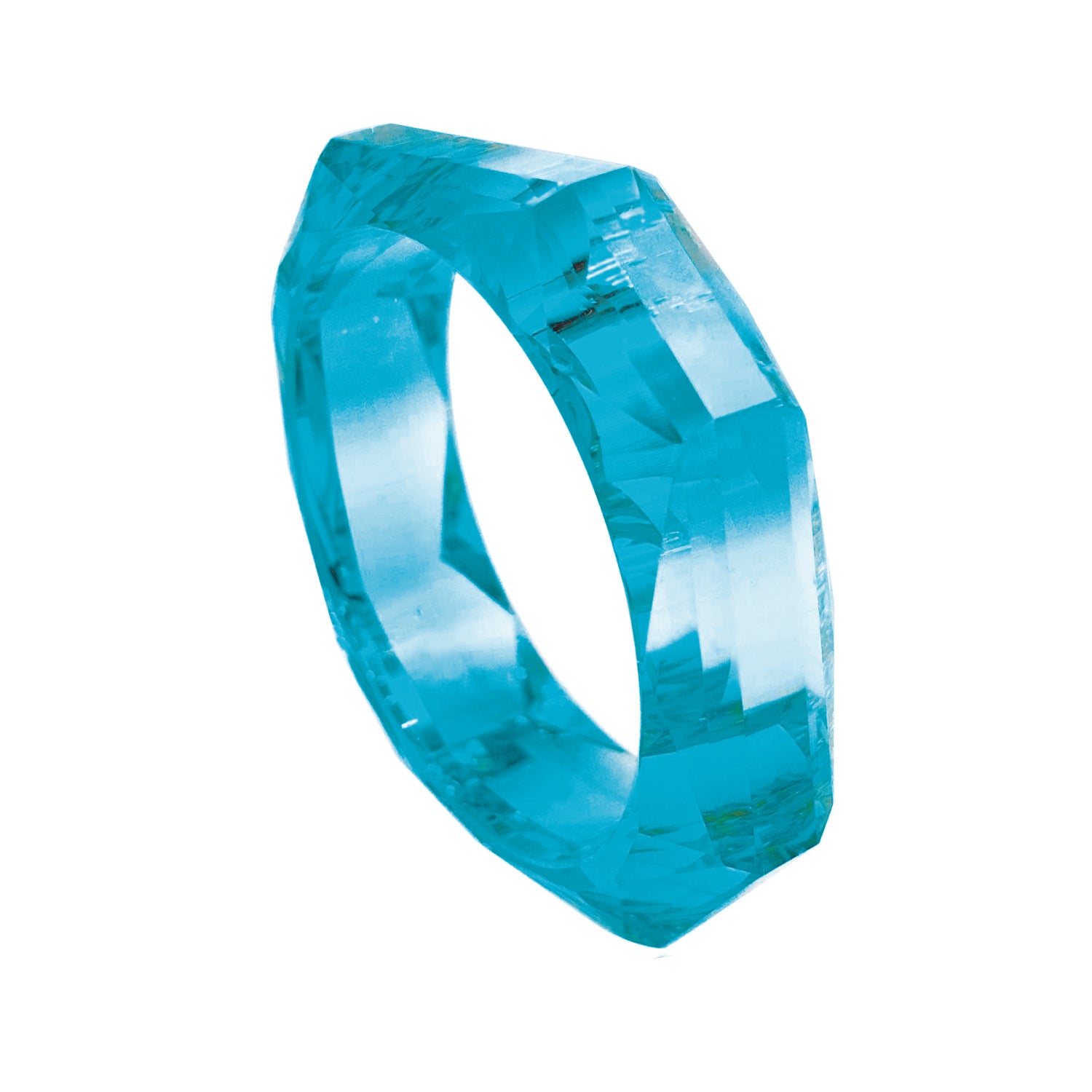 Brazalete de acrílico facetado azul Susanna