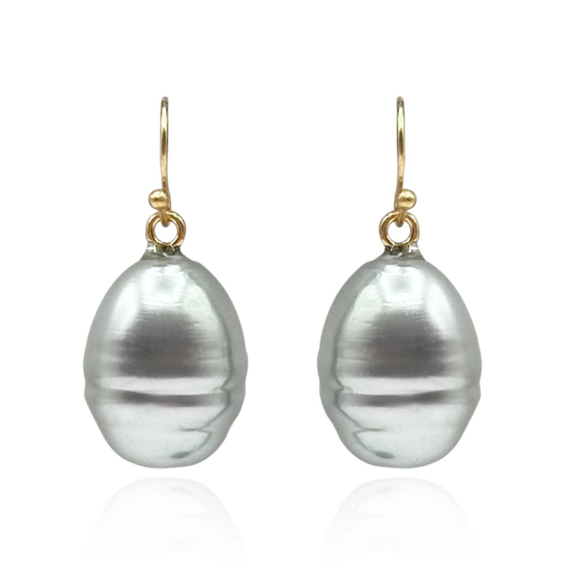 MARCELLA GREY BAROQUE GLASS PEARL DROP