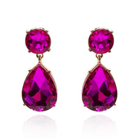 Marina Fuschia Pear Shape Clip On Drops