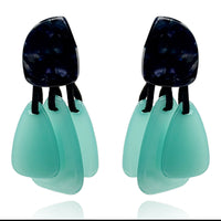 PATRIZIA LAPIS RESIN  PIERCED TOP EARRINGS WITH TURQUOISE RESIN DROPS