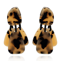 Patrizia Tortoise Pierced Resin Top Earrings With Tortoise Resin Drops