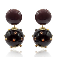 Valentina Tortoise and Tortoise Resin Studded Pierced Earrings