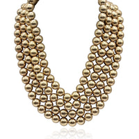 Irena Four Strand Worn Gold Bead Nesting Necklace
