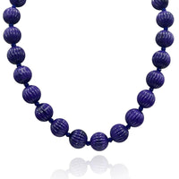 Vicenza Amethyst Carved Seventeen And Half Inches Melon Bead Necklace