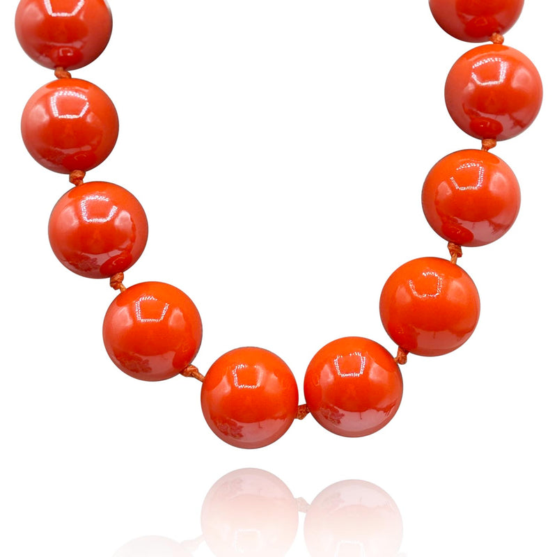 Gumball Orange Coated Resin Knotted Necklace