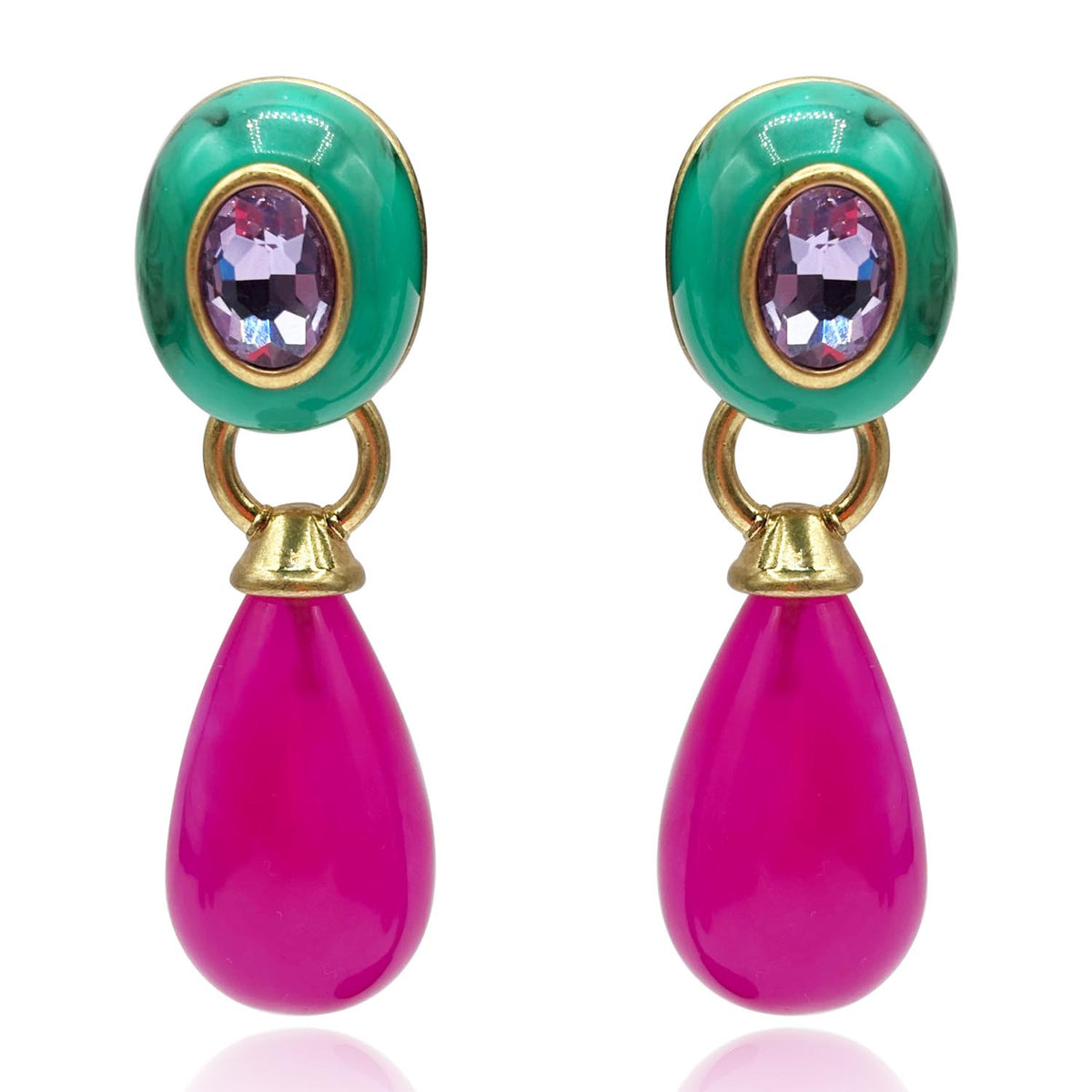 Charlotte Malchite And Fuschia Resin Pierced Removable Drop