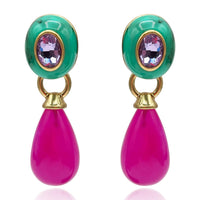 Charlotte Malchite And Fuschia Resin Pierced Removable Drop