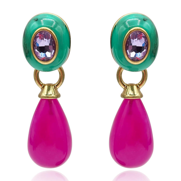 Charlotte Malchite And Fuschia Resin Pierced Removable Drop