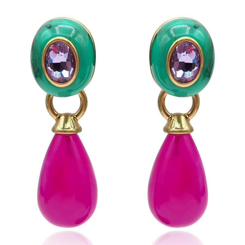 Charlotte Malchite And Fuschia Resin Pierced Removable Drop