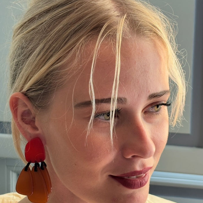 PATRIZIA ORANGE TOP WITH HONEY RESIN DROPS