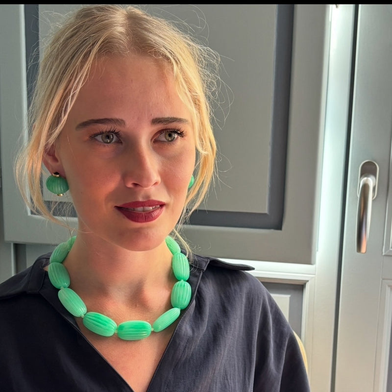 Renata Large Jade Resin Bead Choker