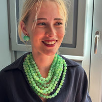 Luisa Carved Jade And Black Onyx Resin Clip Earring