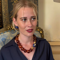 Caroline Tortoise Resin Necklace with TopazFaceted Stone Clasp