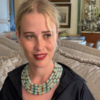 Zita Four Strand Multi Color Jade  Resin Necklace