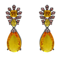 Ingrid Topaz Crystal and Cubic Zirconium Drop Pierced Earrings