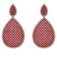Angela Ruby And Diamond Cubic Zirconium Pierced Earrings