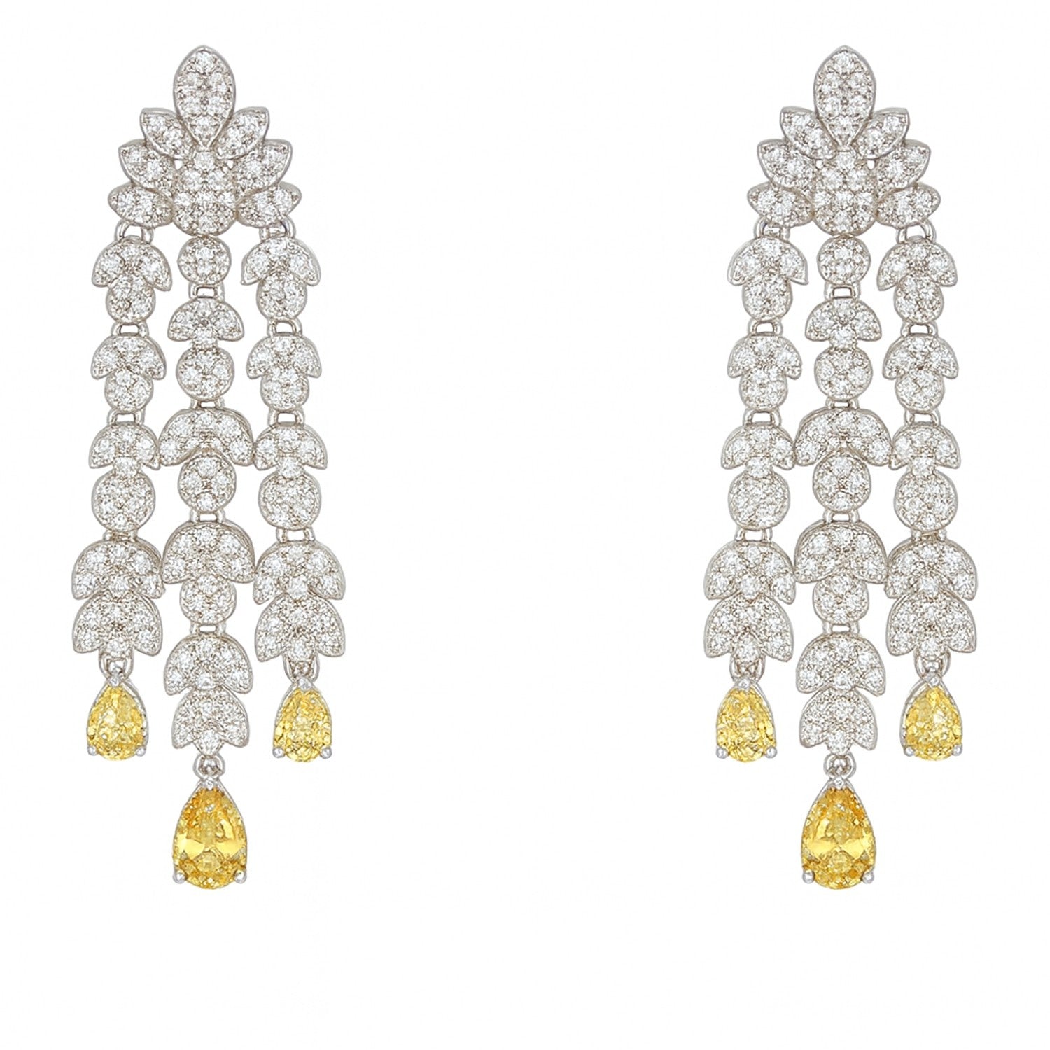 Pendientes perforados en cascada Mia Diamond y Canary