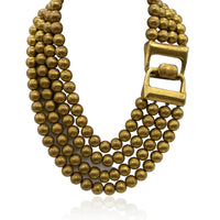 Irena Four Strand Worn Gold Bead Nesting Necklace