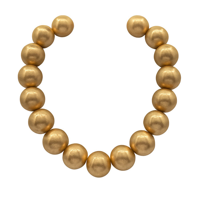 MARYANNE WORN GOLD BALL NECKLACE