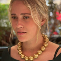 MARYANNE WORN GOLD BALL NECKLACE