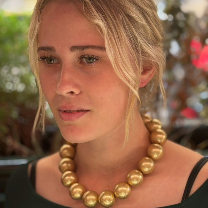 MARYANNE WORN GOLD BALL NECKLACE
