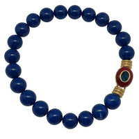 Caroline Lapis Resin Necklace with Topaz Faceted Stone Clasp