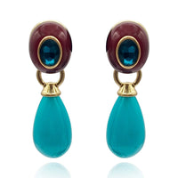 Charlotte Brown And Turquoise Resin Pierced Removable Drop