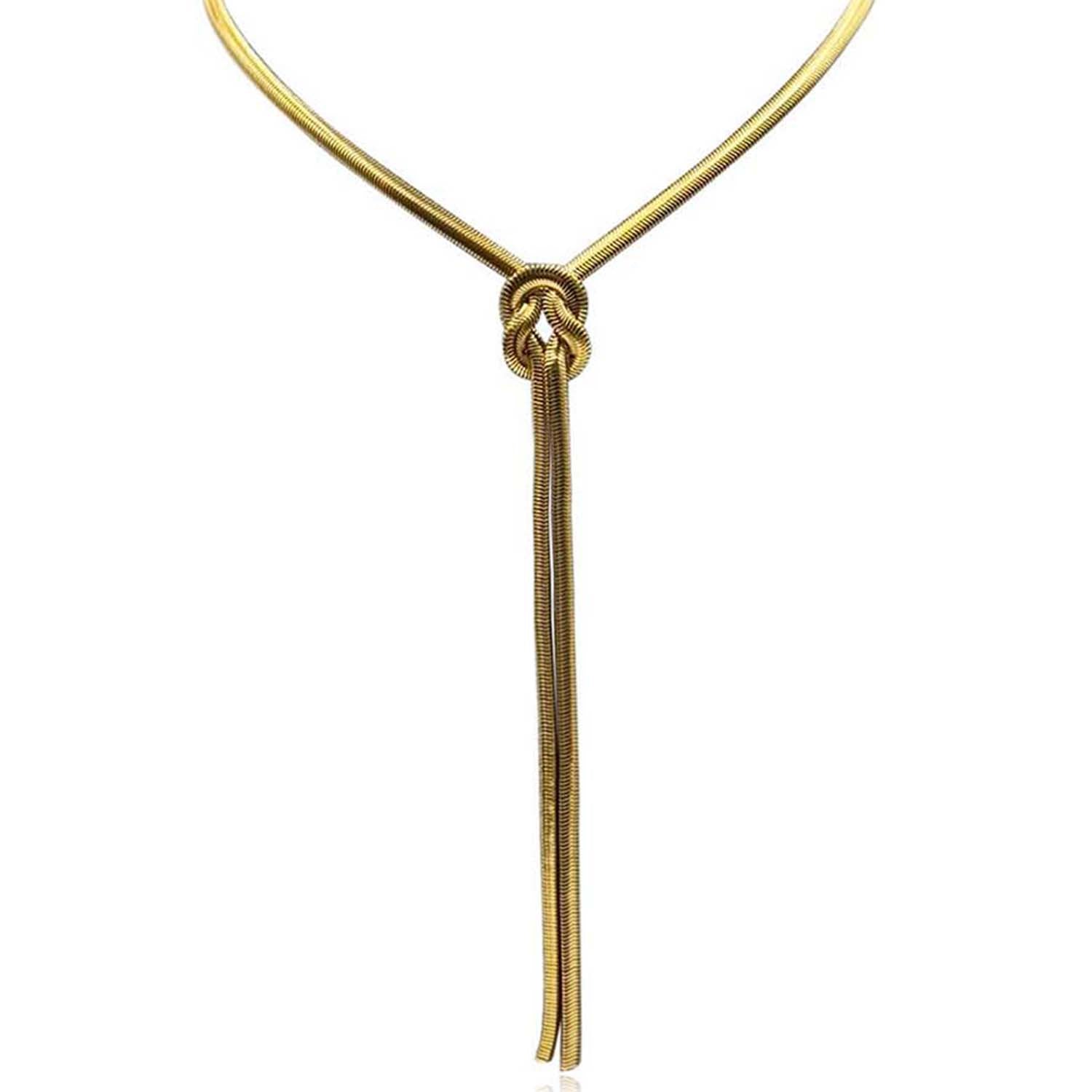 Medea Gold Cobra Chain Knot Necklace