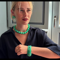 Rosa Jade And Black Onyx Resin Bangle