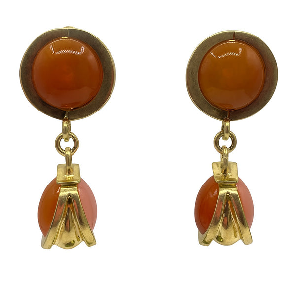 Agatha Amber And Rose Two Tone Drop Earrings