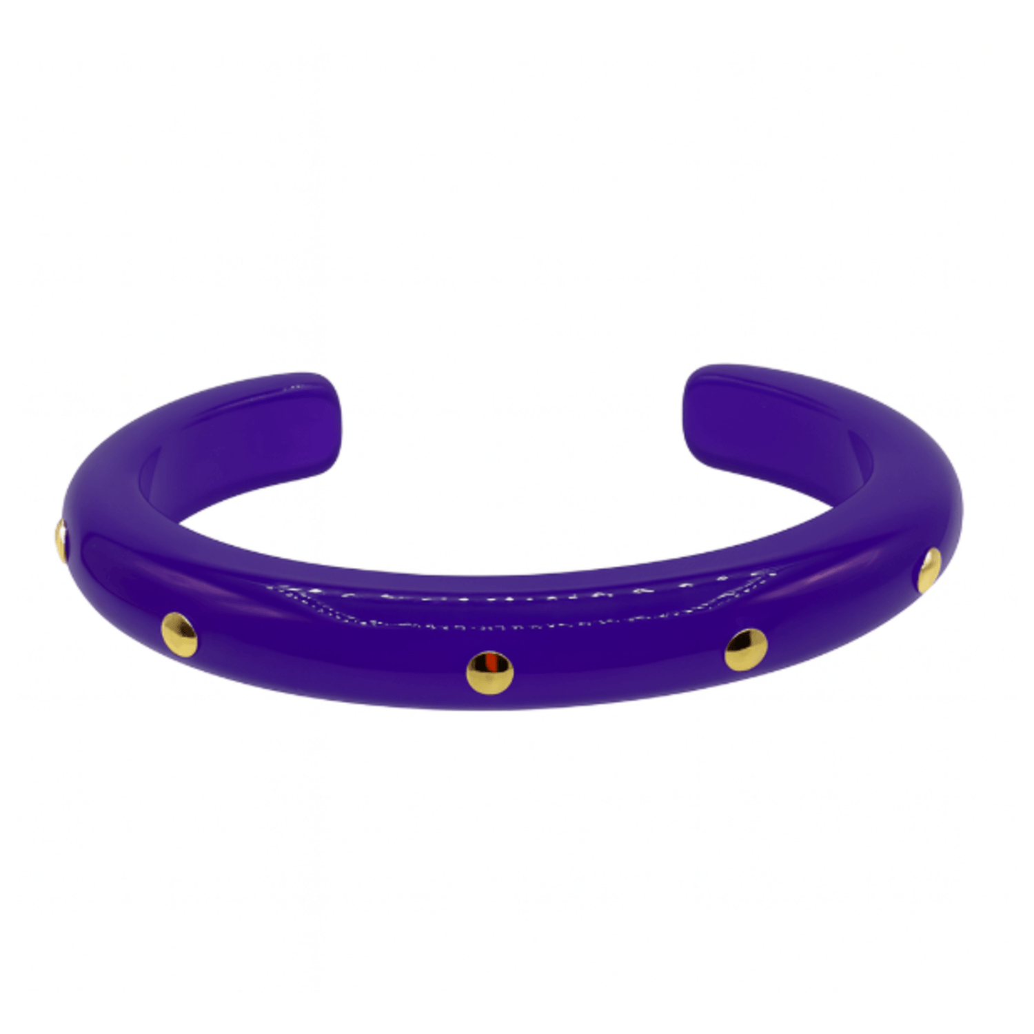 Sonia Purple Resin Small Gold Studded Small Cuff