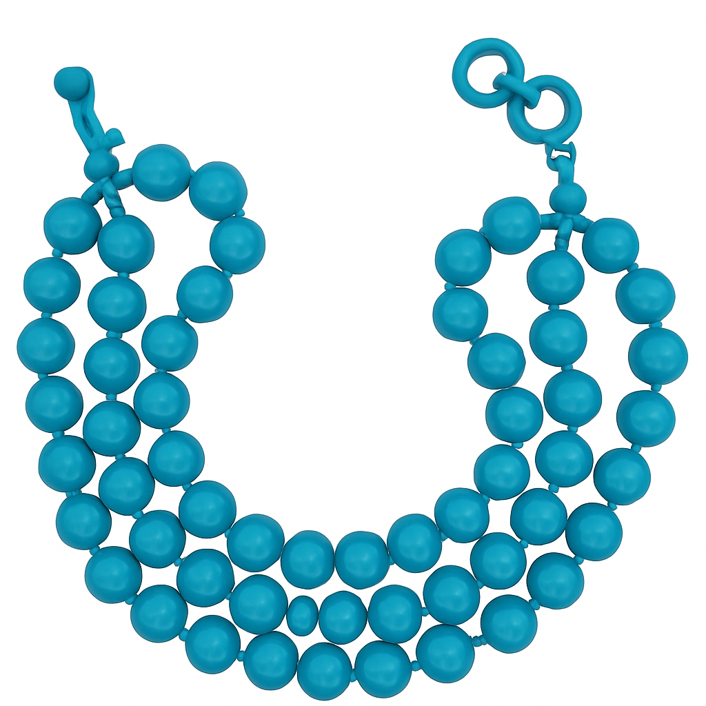 RESERVA Collar Georgiana de resina turquesa facetada de tres hilos