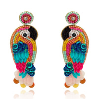 Hand Beaded Parrot Earrings