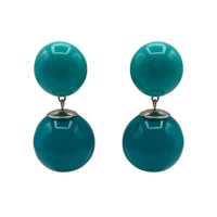 Turquoise Resin Clip On  Drop Earrings