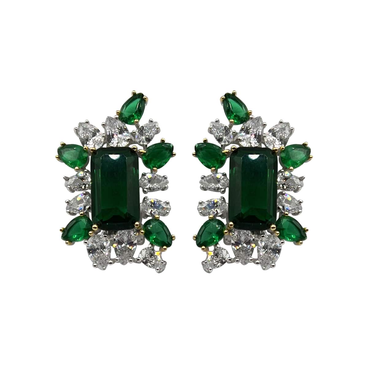 Emerald Octagon Clip On Earrings