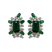 Emerald Octagon Clip On Earrings