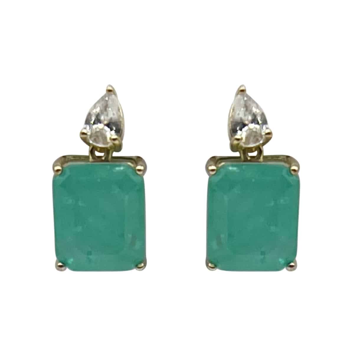 Diamond and Emerald Drop Earrings | Exquisite Gemstone Jewelry