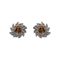 Champagne & Diamond Clip-On Earrings in Sterling Silver | Elegant Statement Jewelry