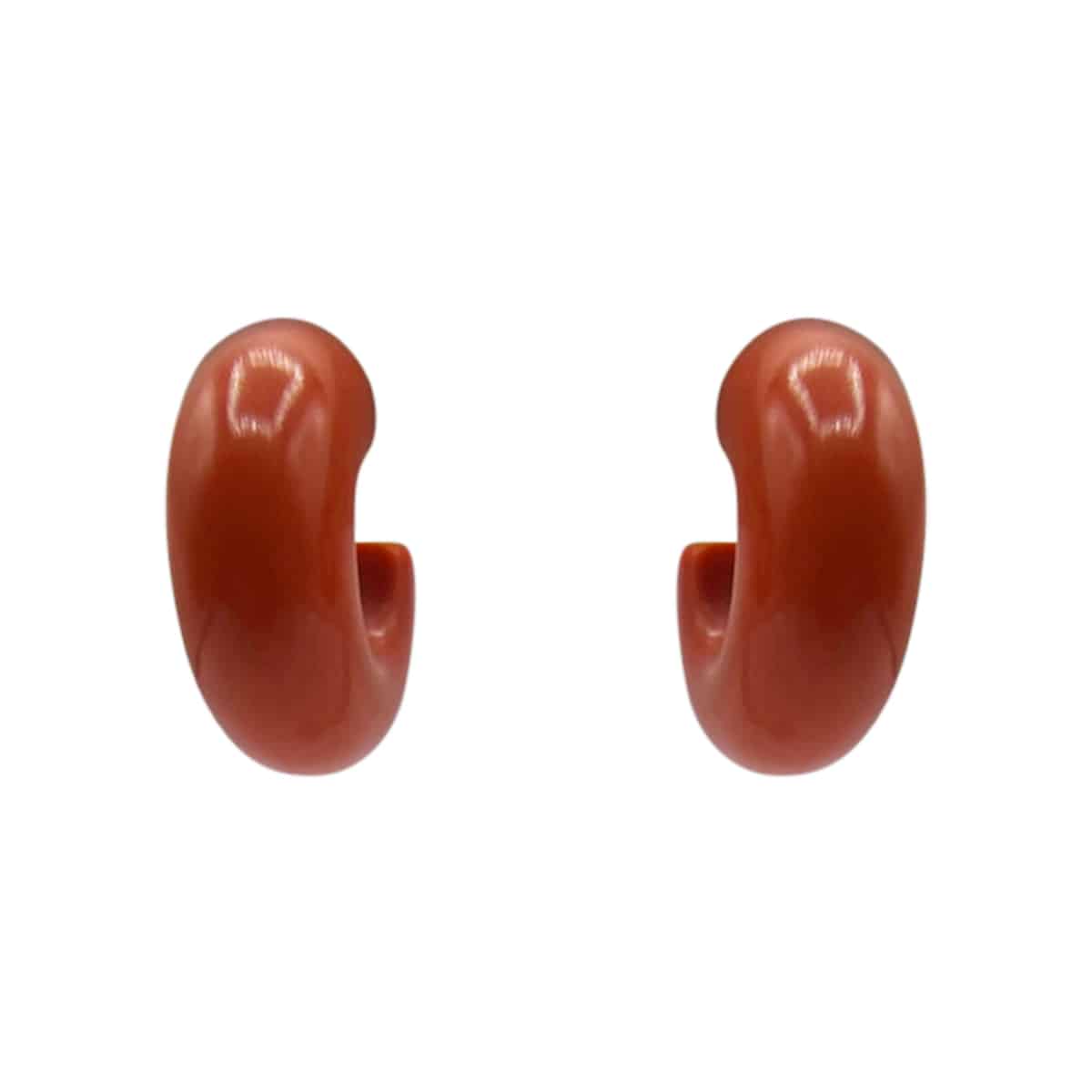 Carnelian-Colored Resin Hoop Earrings | Vibrant Statement Jewelry