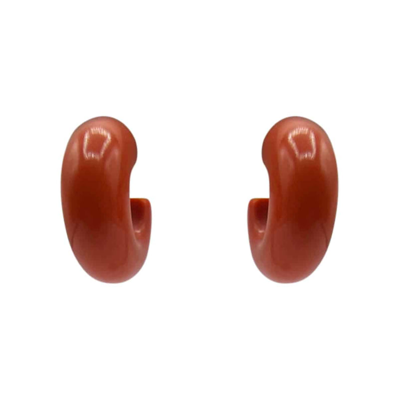 Carnelian-Colored Resin Hoop Earrings | Vibrant Statement Jewelry